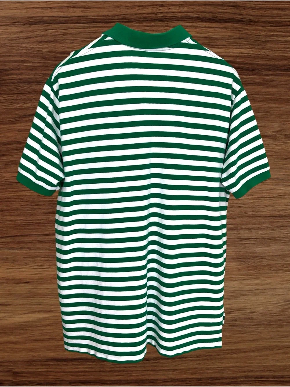 Polo Ralph Lauren Green & White Striped 100% Cotton Polo. XXL
